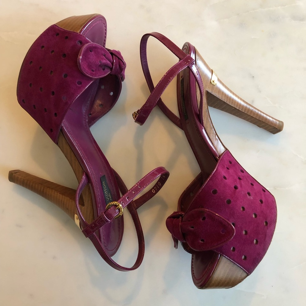Louis Vuitton Rita Sandal 8cm 37.5 Framboise